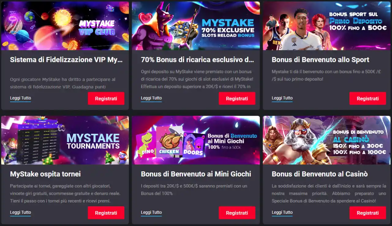 Bonus offerti da MyStake Casino Bonus offerti da MyStake Casino