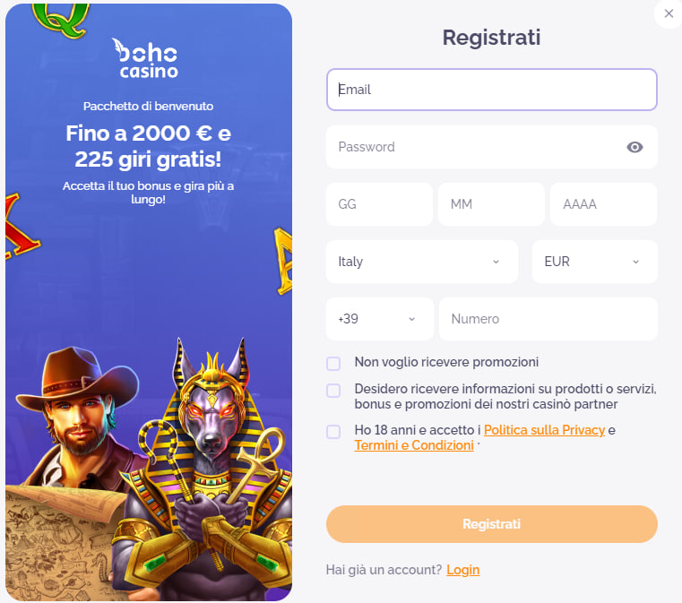 Registrazione Boho Casino Registrazione Boho Casino