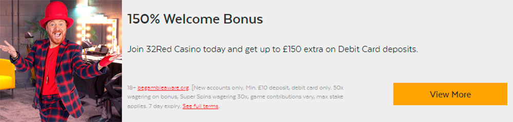 Bonus di benvenuto al Casinò 32Red 32Red Casino bonus di benvenuto