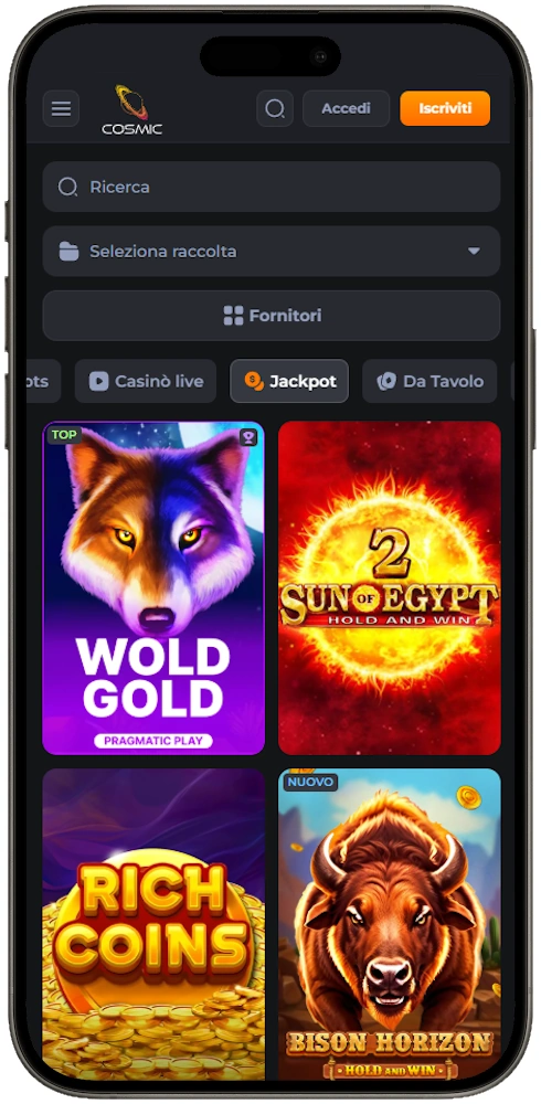{98} I clienti possono giocare gratuitamente su CosmicSlot. Tuttavia, se si sceglie la modalità demo, non sarà possibile ottenere vincite reali.