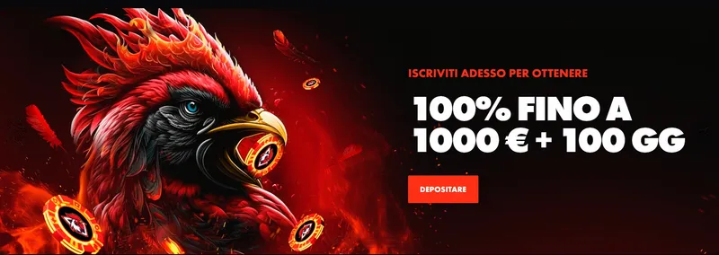 Pacchetto di benvenuto al casinò Rooster Bet Bonus di benvenuto del casinò Rooster Bet