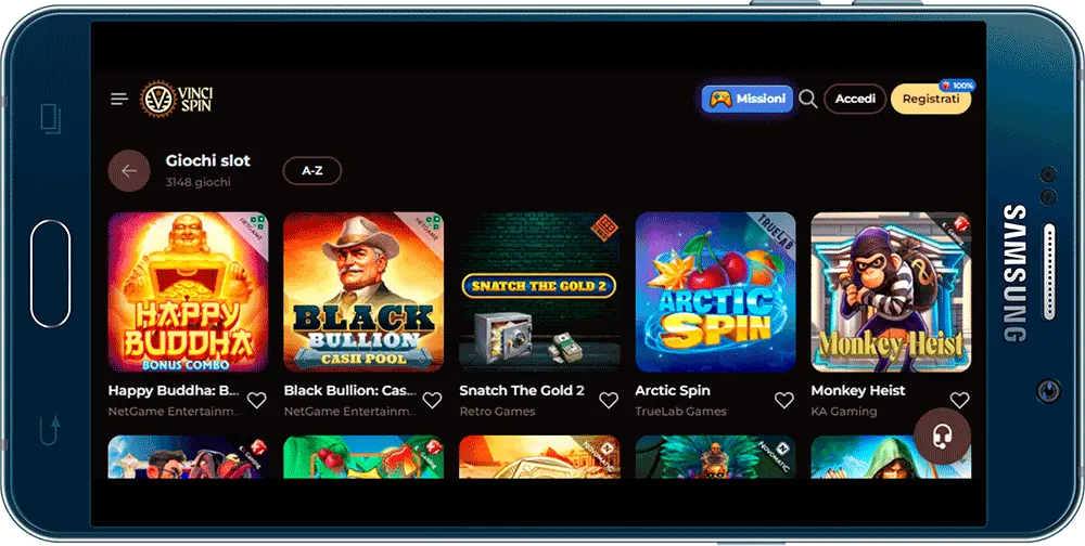 Vincispin Casino app Casino Vincispin su mobile