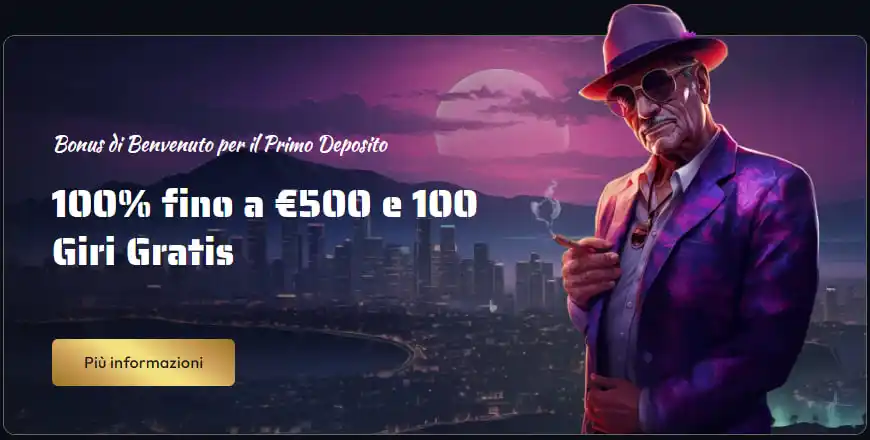 Il venerdì puoi ricevere un ulteriore bonus sulla ricarica del saldo. Due opzioni sono disponibili: Offerta di benvenuto Gangsta Casino