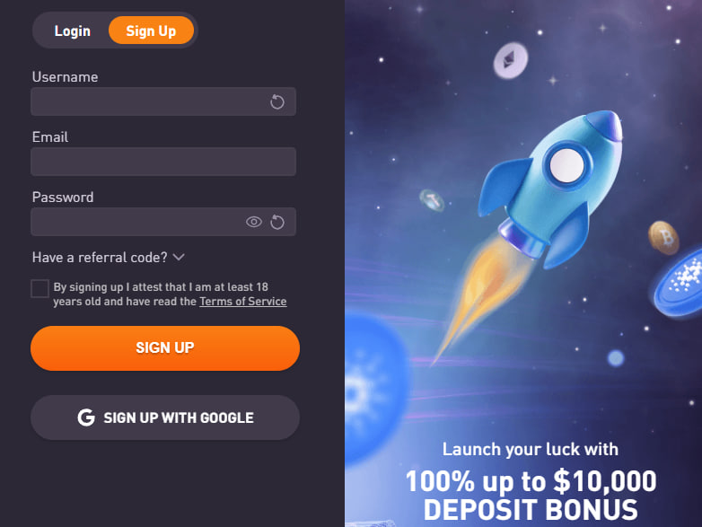 Registrazione Rocketpot Registrazione Rocketpot